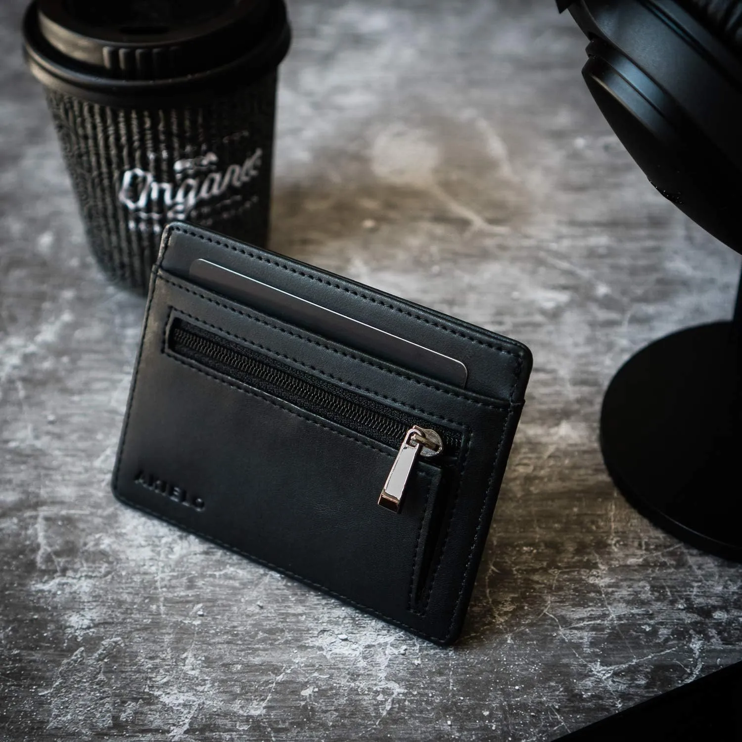 AKIELO RFID Blocking Credit Card Holder and Gift Box  Slim Wallets for Men  Minimalist Card Wallet (Bravo Collection)
