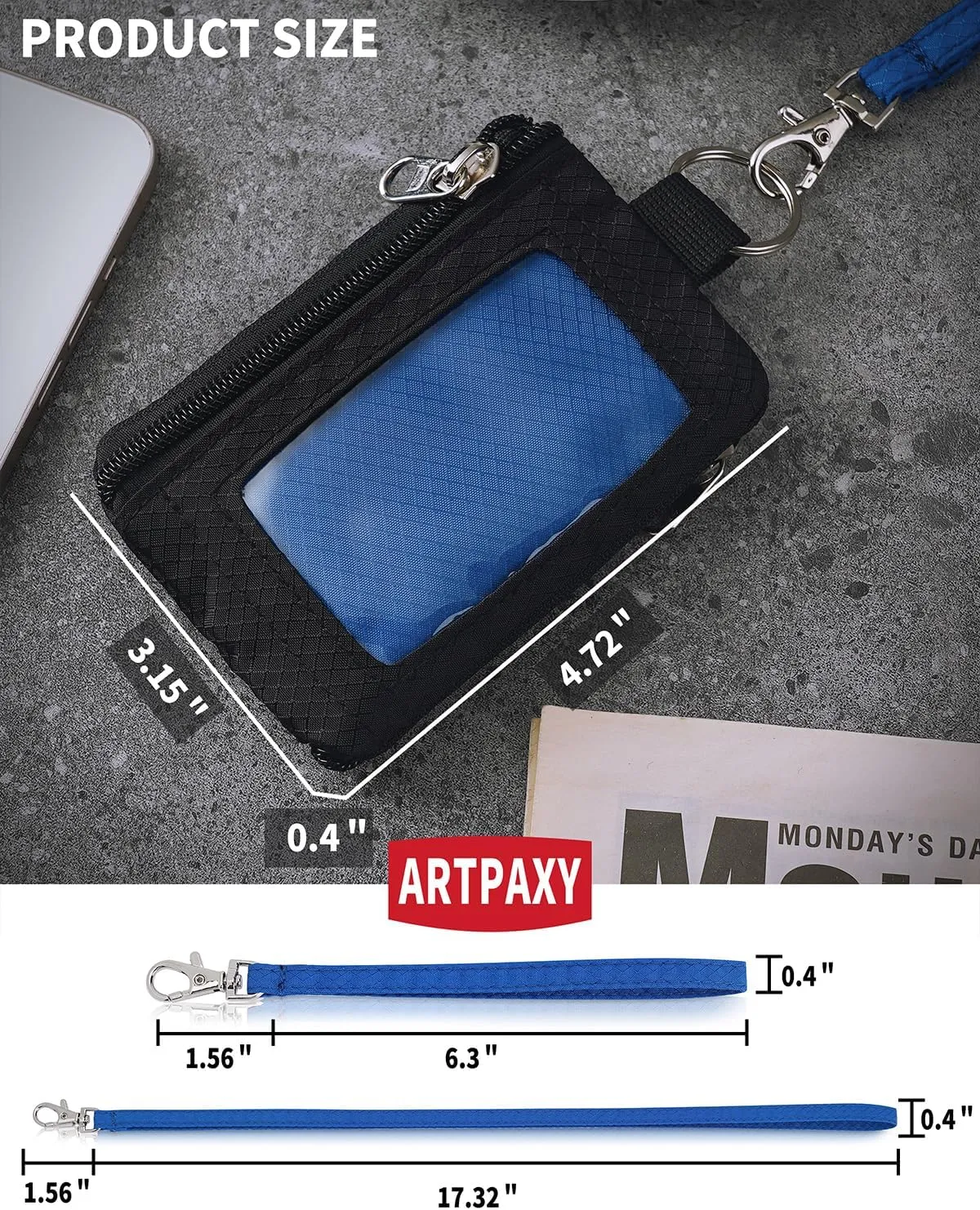Artpaxy Minimalist Wallet For Mens Womens, Black Blue, Casual