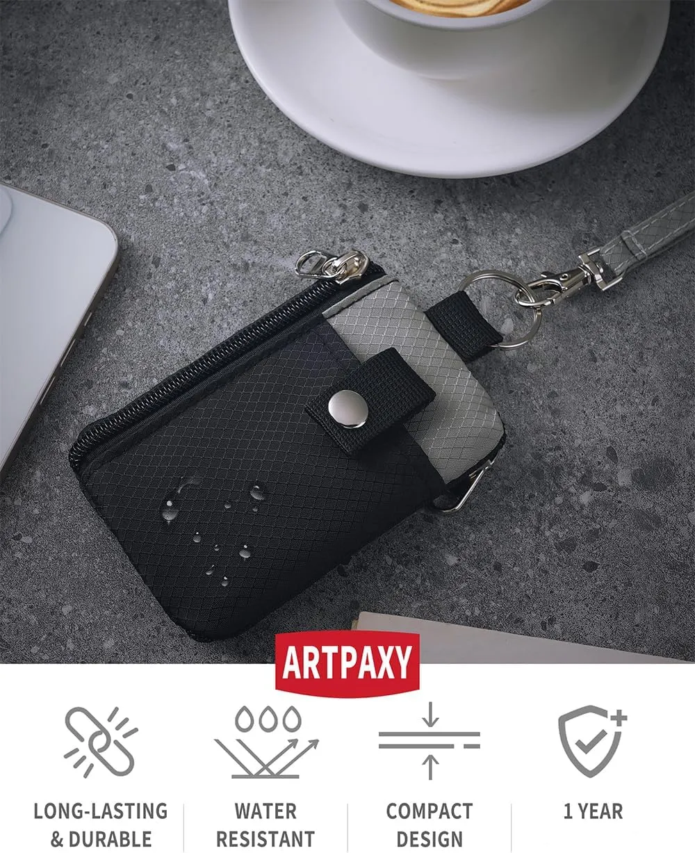 Artpaxy Minimalist Wallet For Mens Womens, Black Grey, Classic
