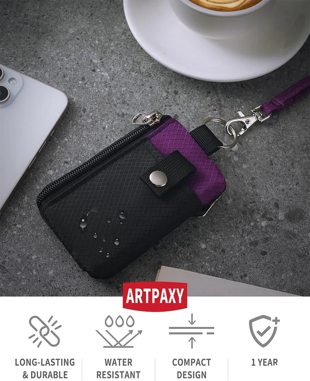 Artpaxy Minimalist Wallet For Mens Womens, Black Purple, Classic