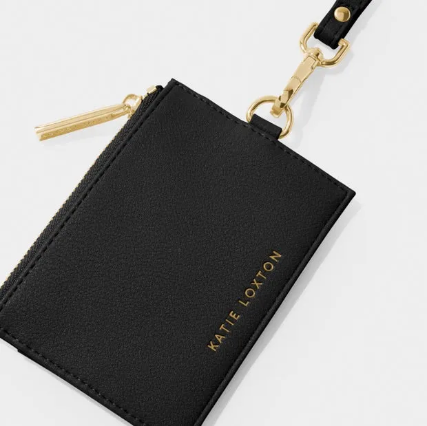Ashley Cardholder w/ Strap | Black