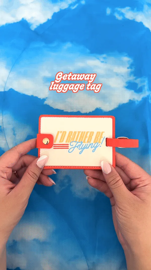 Ban.do I'd Rather Be Flying Getaway Luggage Tag | Leatherette Baggage Identifier