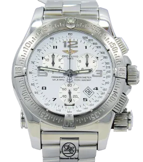 Breitling Emergency Mission A73321 45mm Chronograph White Dial COMPLETE SET SERVICED