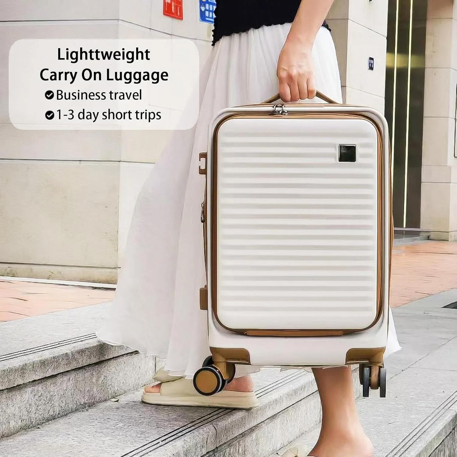 Expandable Carry On Luggage Durable Hardside Lightweight Rolling Suitcases with Spinner Wheels TSA Lock, 20 Inch