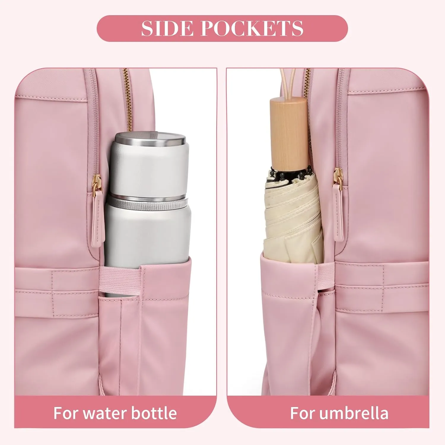 GOLF SUPAGS Women Laptop Backpack Casual Daypack for Work Travel College Backpack Purse Fits 14 Inch Notebook (Pink)