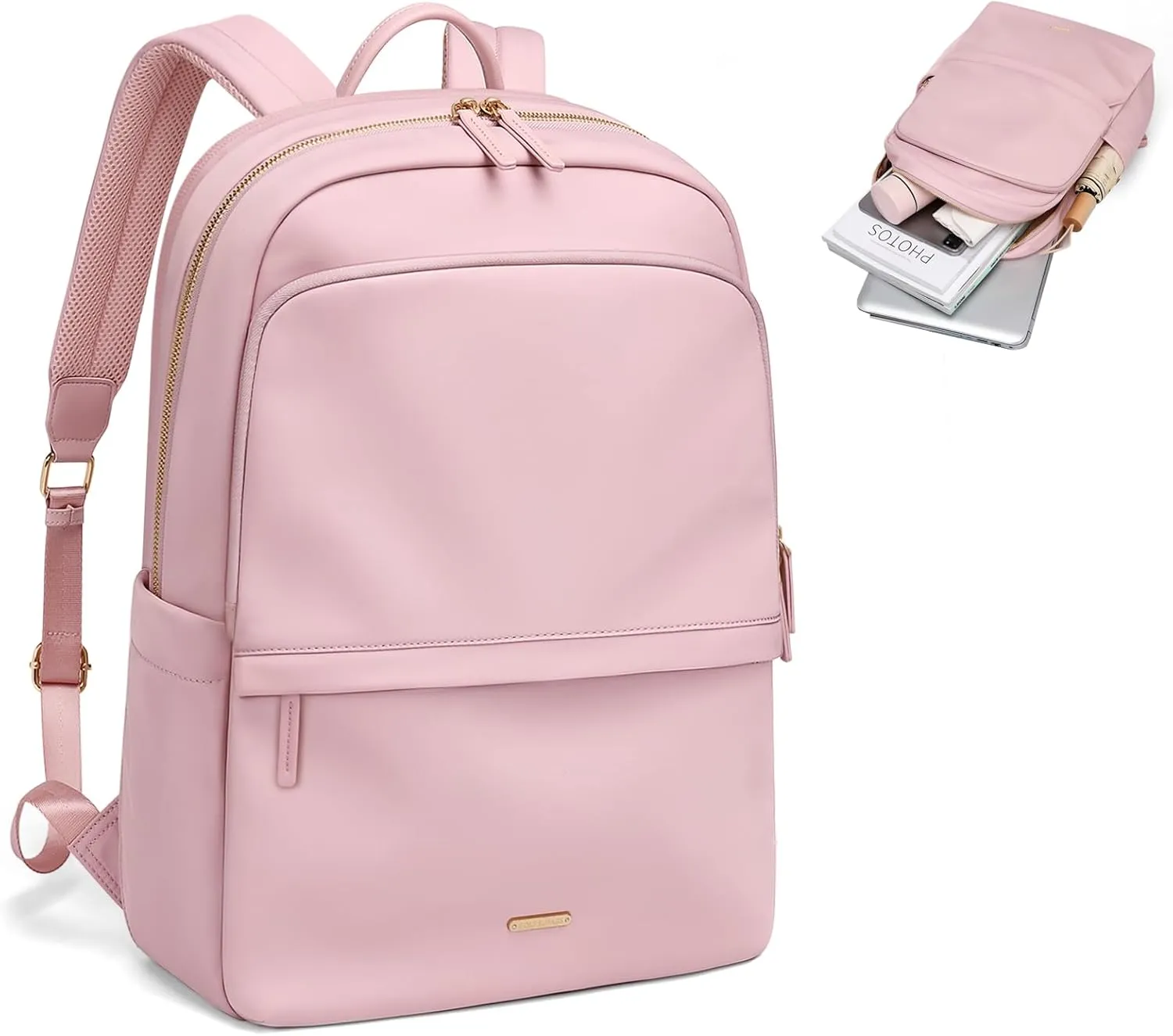 GOLF SUPAGS Women Laptop Backpack Casual Daypack for Work Travel College Backpack Purse Fits 14 Inch Notebook (Pink)