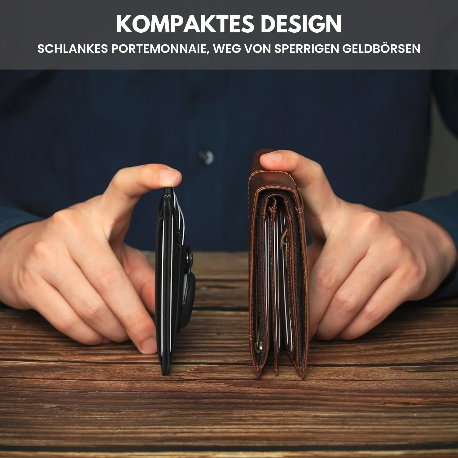 KLOMORE Men's Card Holder Small Slim Wallet with RFID Protection Wallet Credit Card Holder