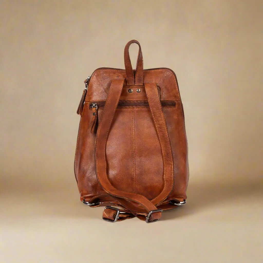 Leather Backpack Penny - Cognac