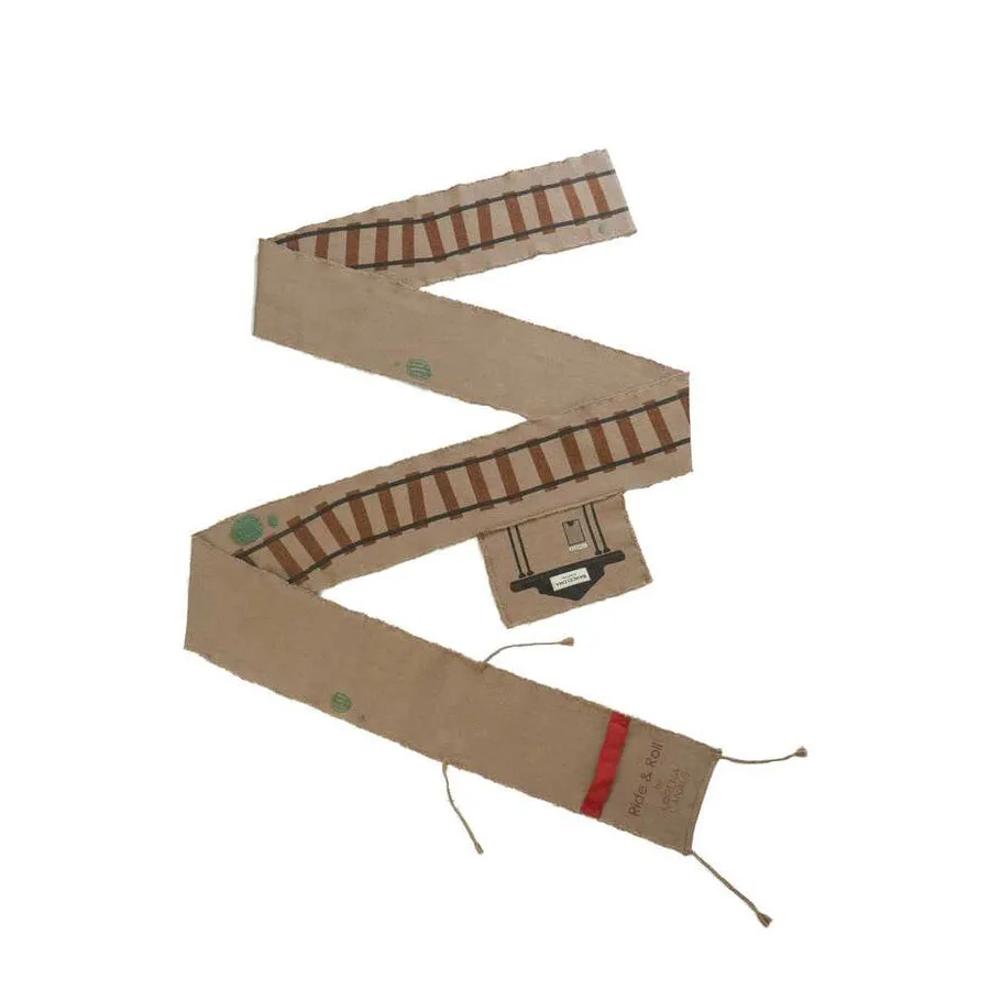 Lorena Canals Ride & Roll Train Machine Washable Textile Toy - 12x26x22cm