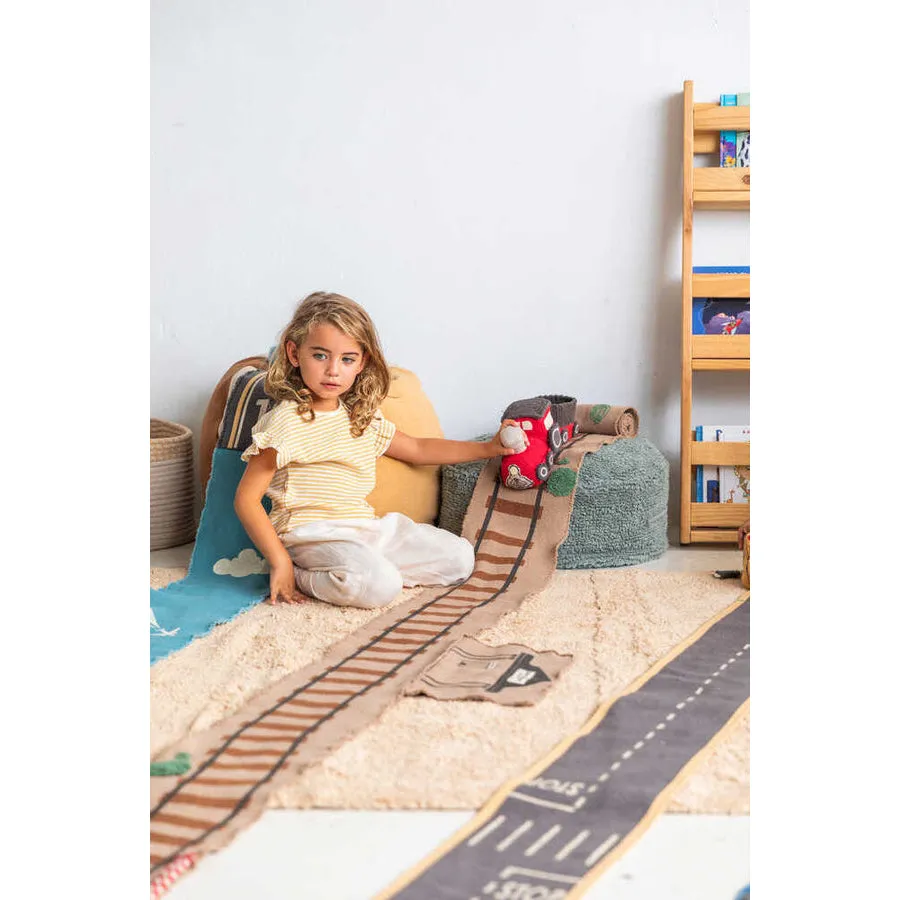 Lorena Canals Ride & Roll Train Machine Washable Textile Toy - 12x26x22cm
