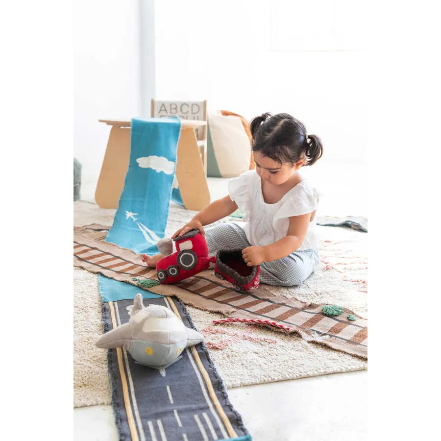 Lorena Canals Ride & Roll Train Machine Washable Textile Toy - 12x26x22cm