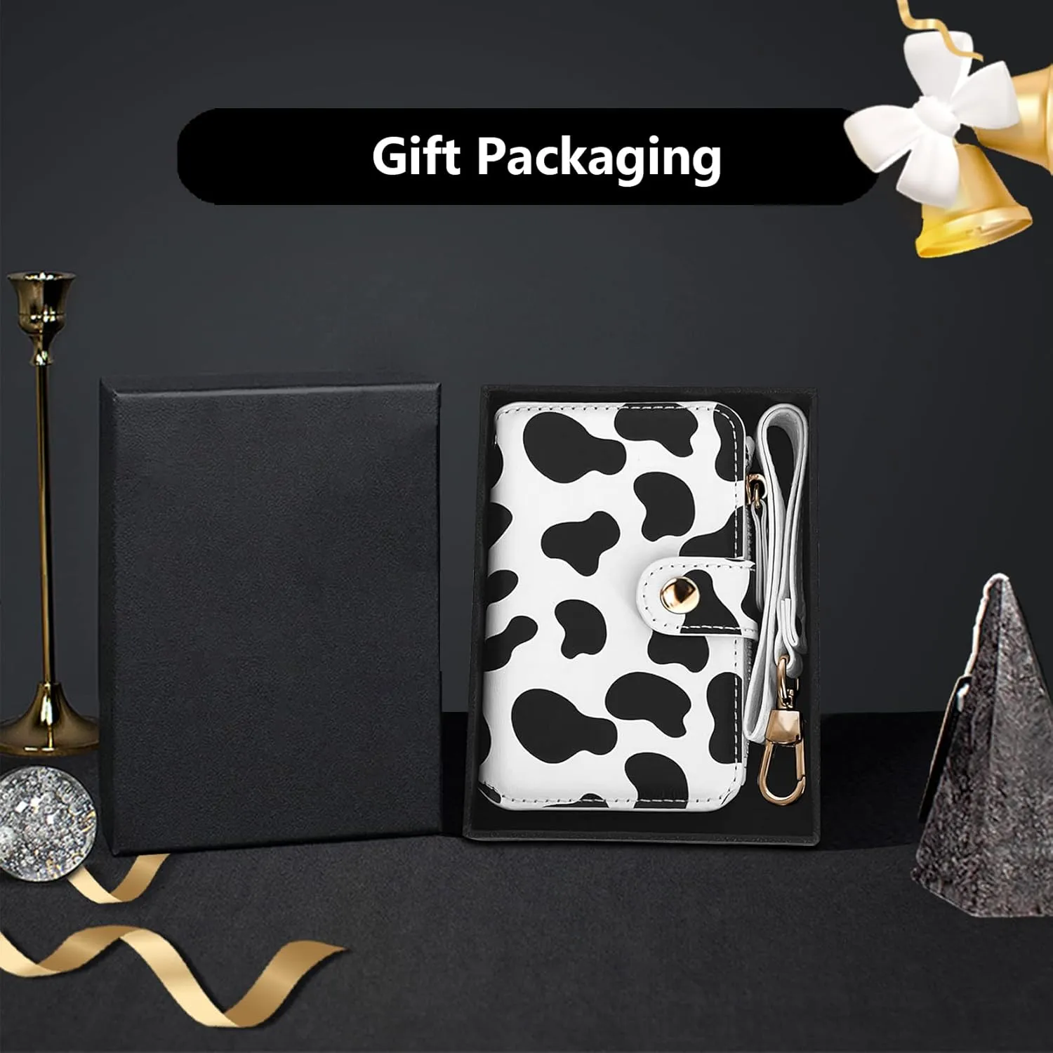 M-Plateau Wristlet Keychain, Wallet Key ring Bracelet with Wrist Wallet for Women with Key Holder, Cow Print, Small