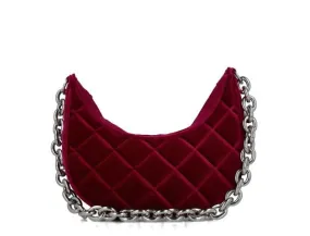 Menbur Magenta Red Velvet Handbag