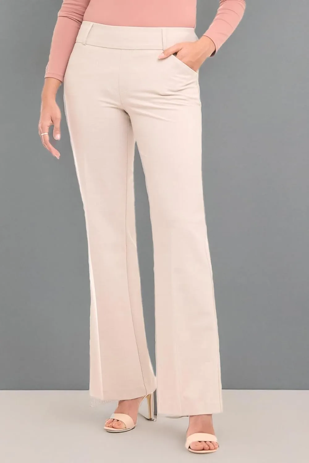 Rekucci Women's Smart Stretch Desk to Dinner Wide Leg Pull-On Pant
