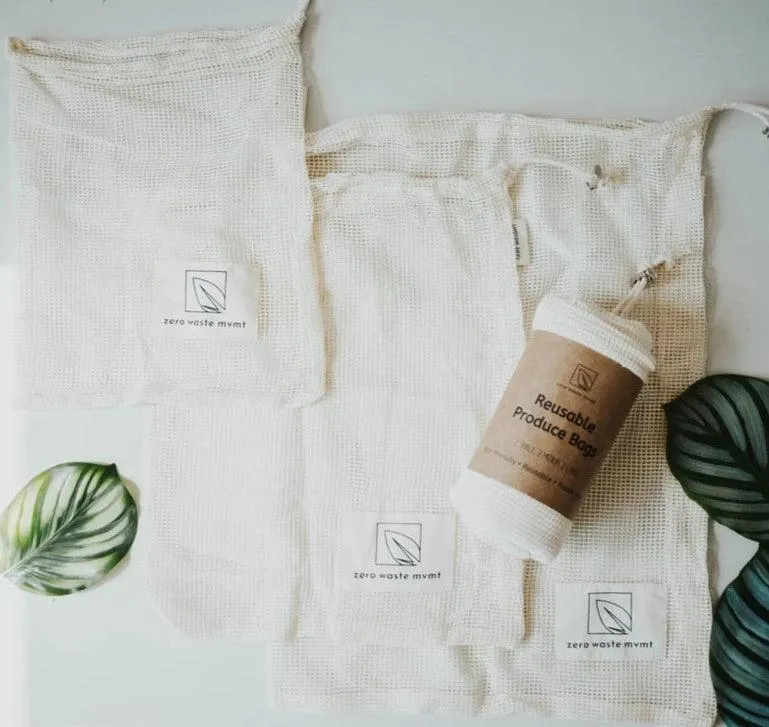reusable mesh produce bags - 6pk