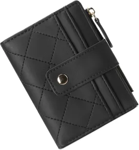 Small Wallet for Women Leather Card Holder Bifold Compact Wallets Purse With Zipper Coin Pocket