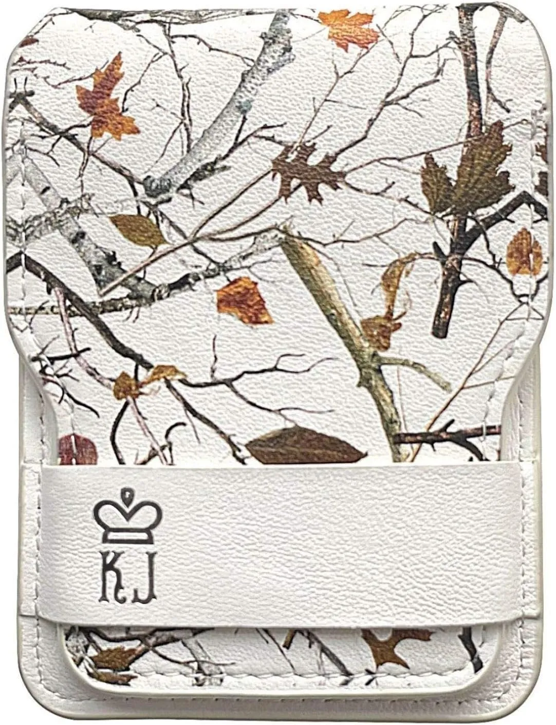 Snow Camo Leather Wallet for Women, Minimalist Leather Wallet and Card Organizer, Small Bifold Compact Credit Card Case Womens Purse with Cash Pocket, White Camouflage Design