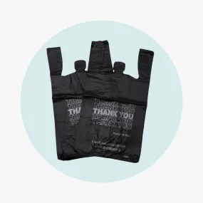 T Shirt Bags Small 14 mic - BLACK