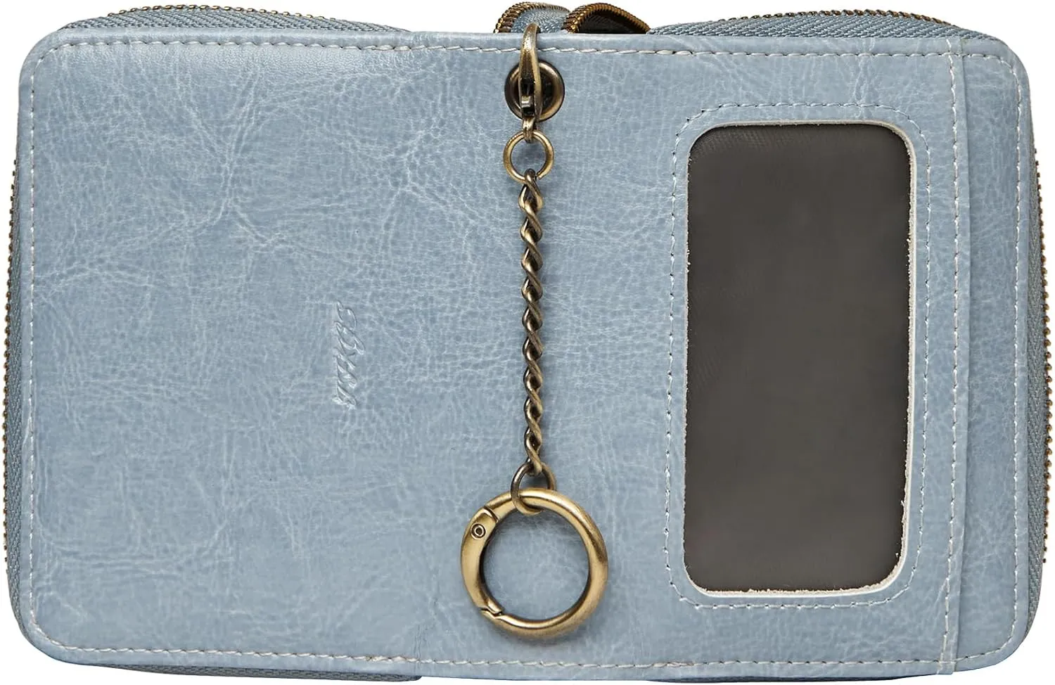 TFKGS Credit Card Holder for Women, RFID Blocking Wallet Small Leather Wallet Women with Accordion Zipper, Card Wallet Keychain, Blue, Minimalist