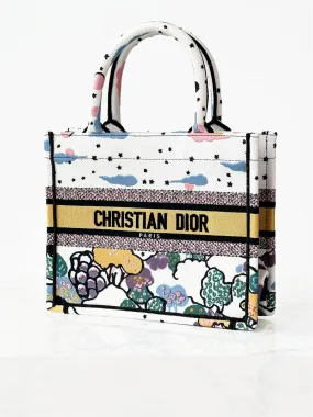 Trendy Inspired Dior Off White Latte Ciel De Rêve Embroidery Small Book Tote Bag