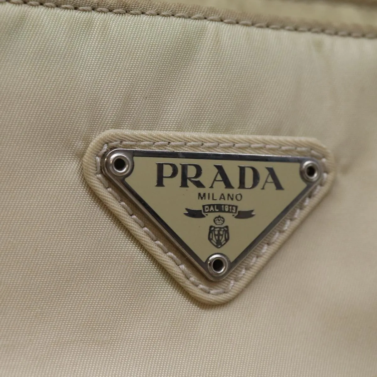 Trendy Inspired Prada Tote Bag Nylon Beige Cream Auth Bs14045