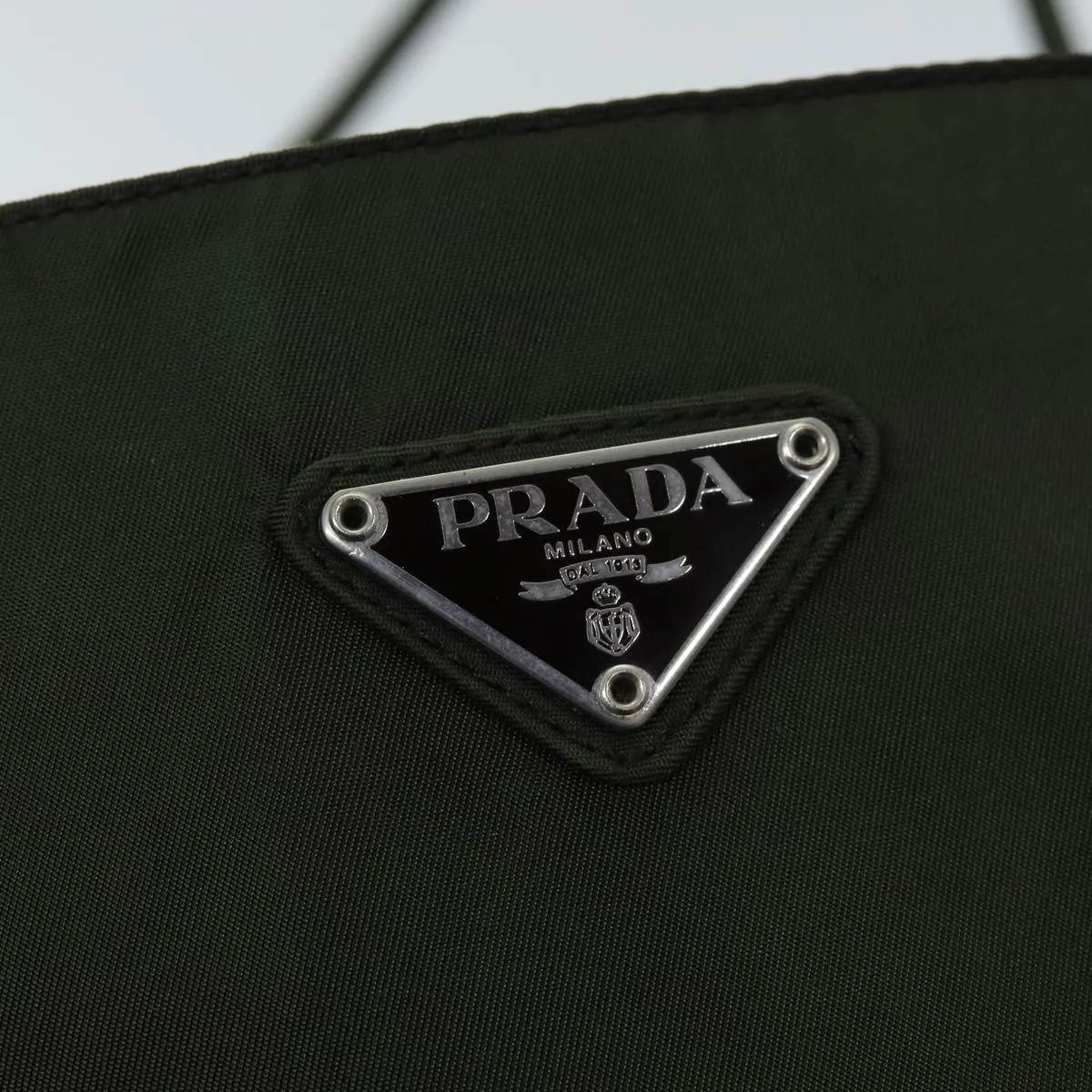 Trendy Inspired Prada Tote Bag Nylon Khaki Auth 75448