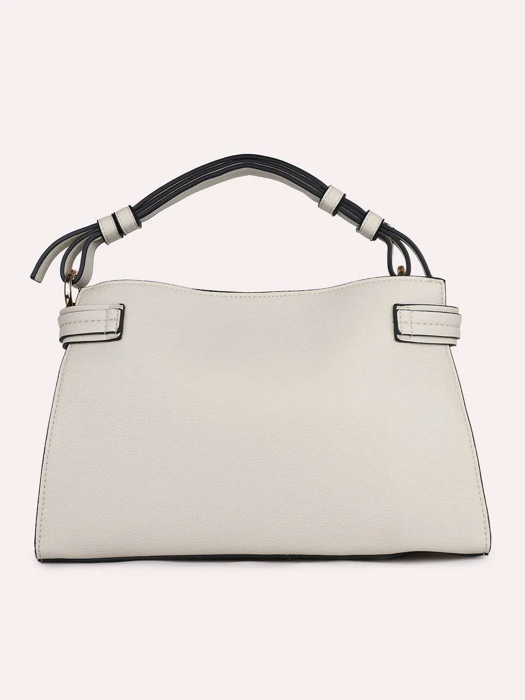 Womens Beige Solid Handbag