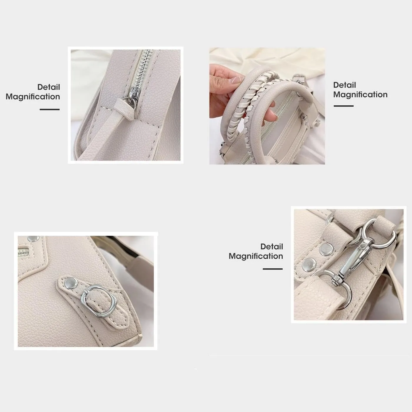 Women's Commuter Handbags Retro Shoulder Bags Square Crossbody Bag Zipper Purses