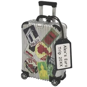 World Travel Suitcase Christmas Ornament